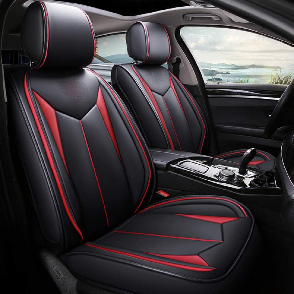 Leather Four Seasons Seat Cover 5 Seats Full Set Universal Fit Black-Blue Z94975