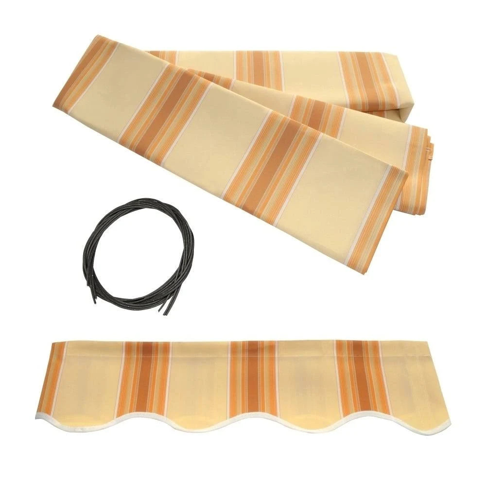 16x10 ft Multi-Striped Yellow Retractable Patio Awning Q3253