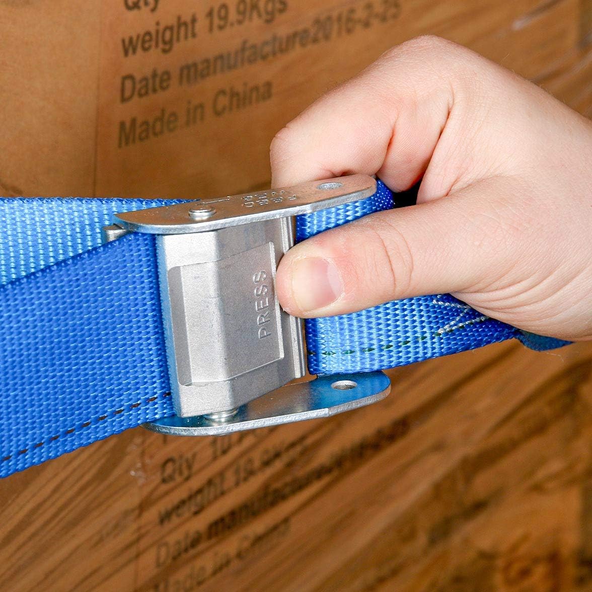 2 x 20' E-Track Cam Straps Blue Polyester Tie-Downs G283