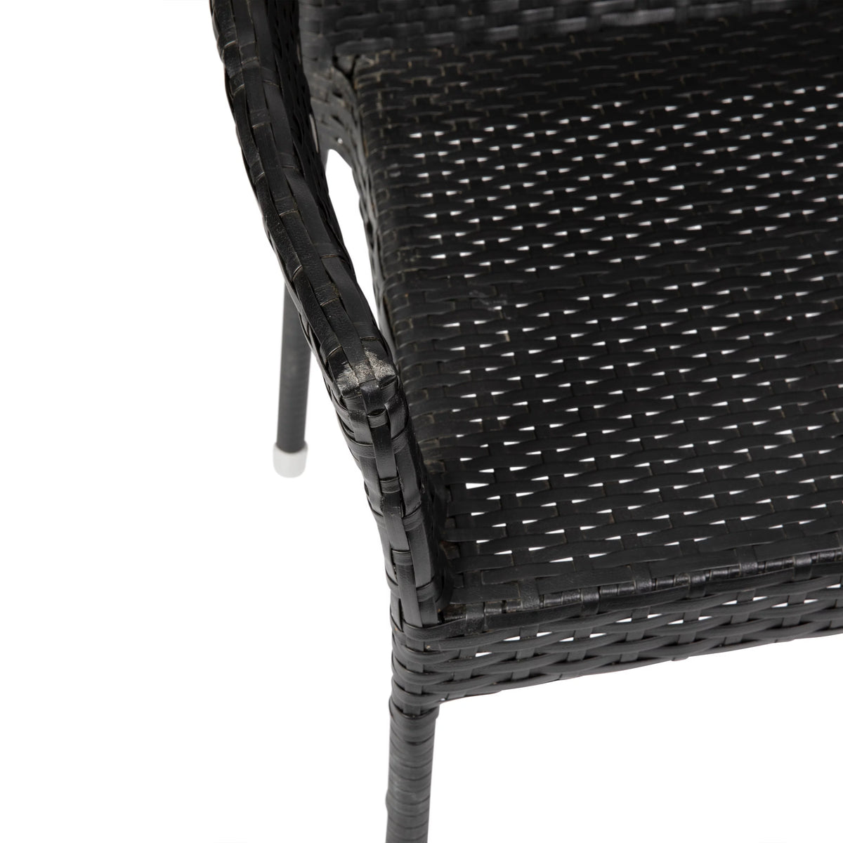 Black PE Rattan Wicker Stacking Patio Chair S517