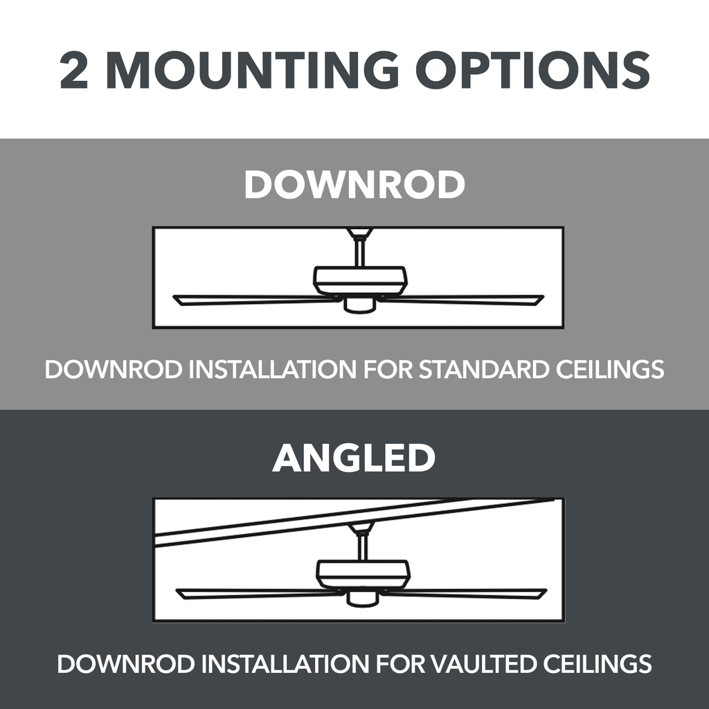 52" Matte Black Indoor Ceiling Fan with Light R539