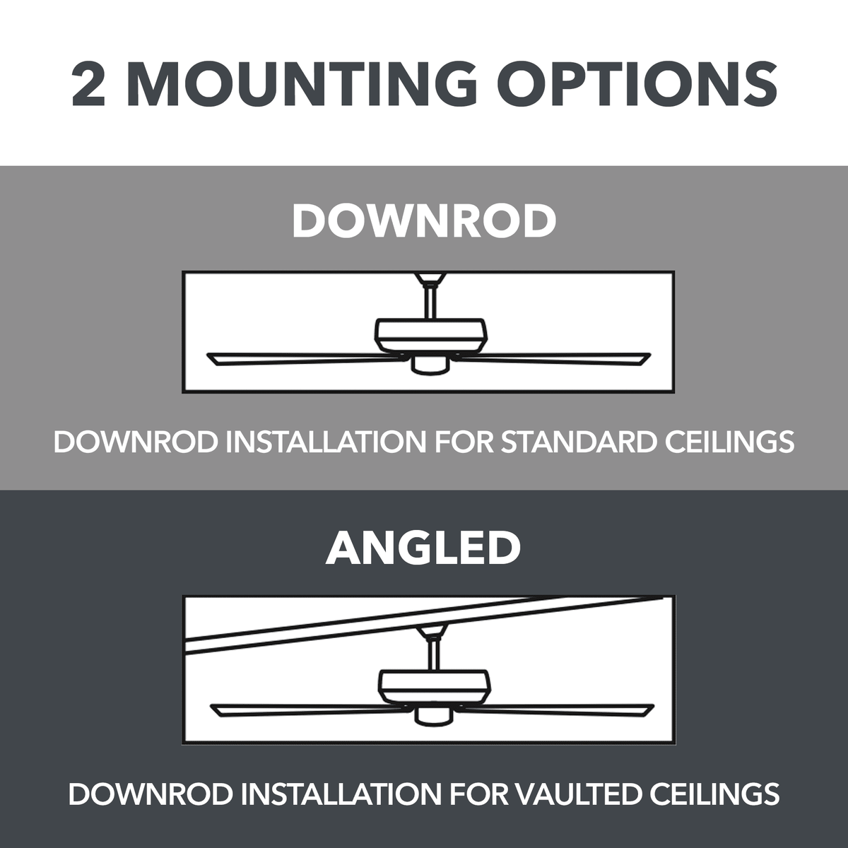 52" Matte Black Indoor Ceiling Fan with Light R539