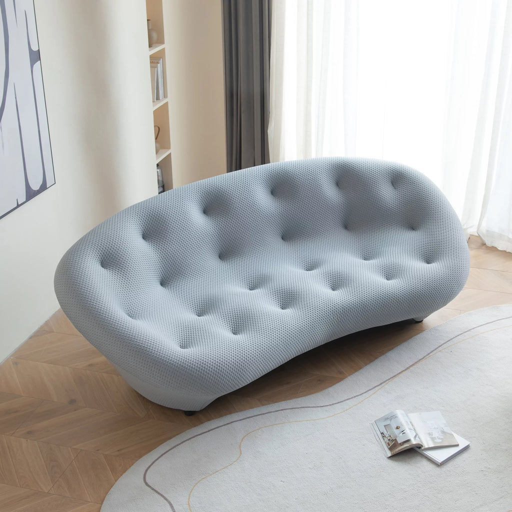 Curved Gray Sofa H325