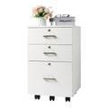 White 3 Drawer File Cabinet with Lock M7034