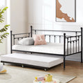 Twin Metal Daybed with Trundle and Wheels Z3083