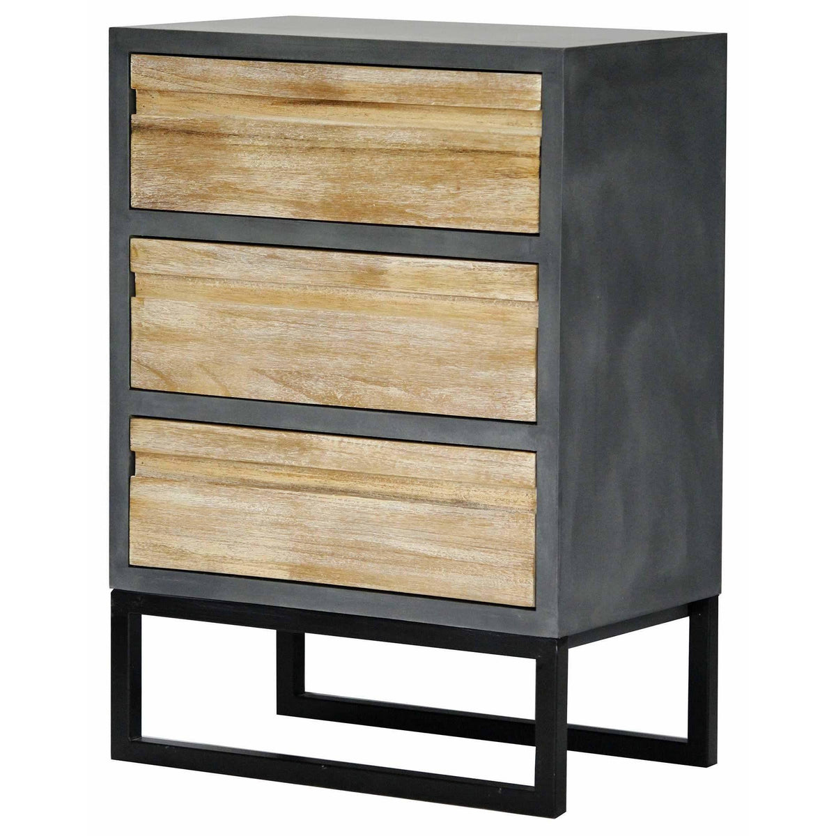 Gray Iron Accent Cabinet with 3 Wood Drawers Z818384