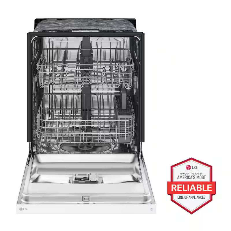 White Front Control Dishwasher with Stainless Steel Tub E61459
