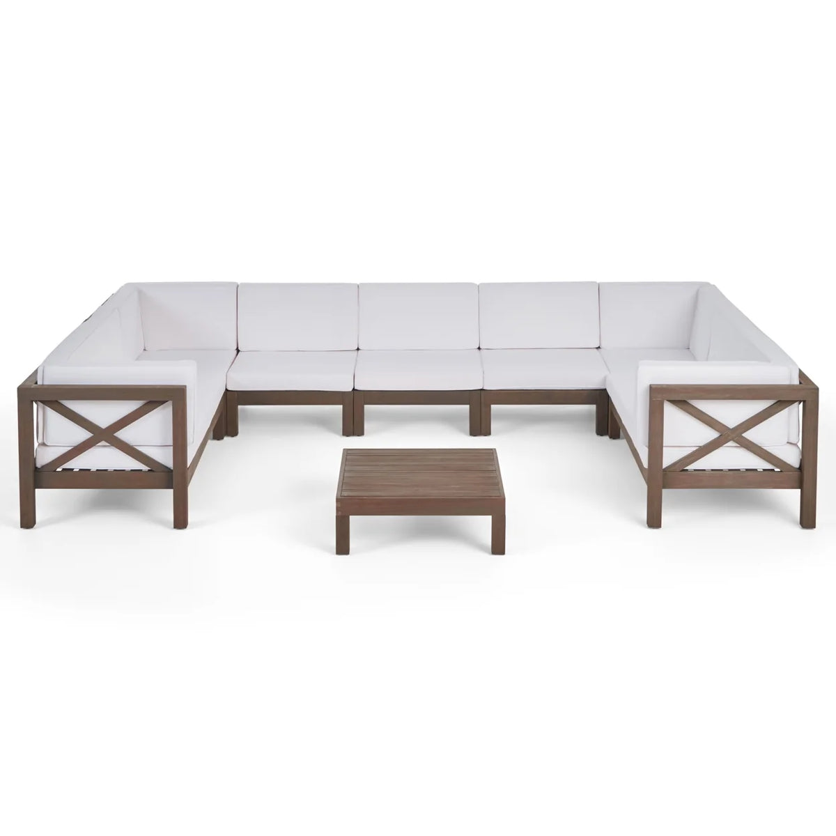 9 Seater Acacia Wood Sectional Sofa Set K354