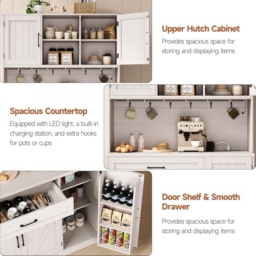 71" Pantry Cabinet with LED Light & Outlet L547006