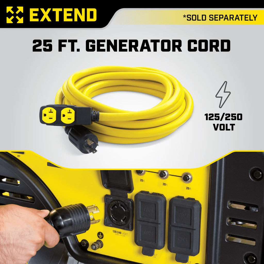 5500 Watt Dual Fuel Portable Generator with Wheel Kit Q140100
