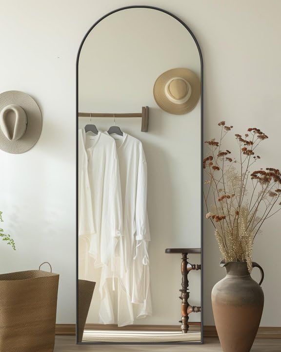 71"x28" Black Full Length Floor Mirror with Stand Y712