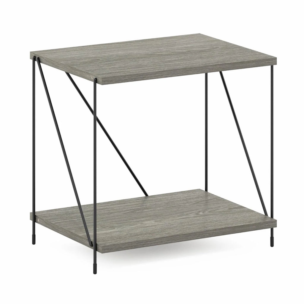 Oak Side Table with Metal Frame P447553