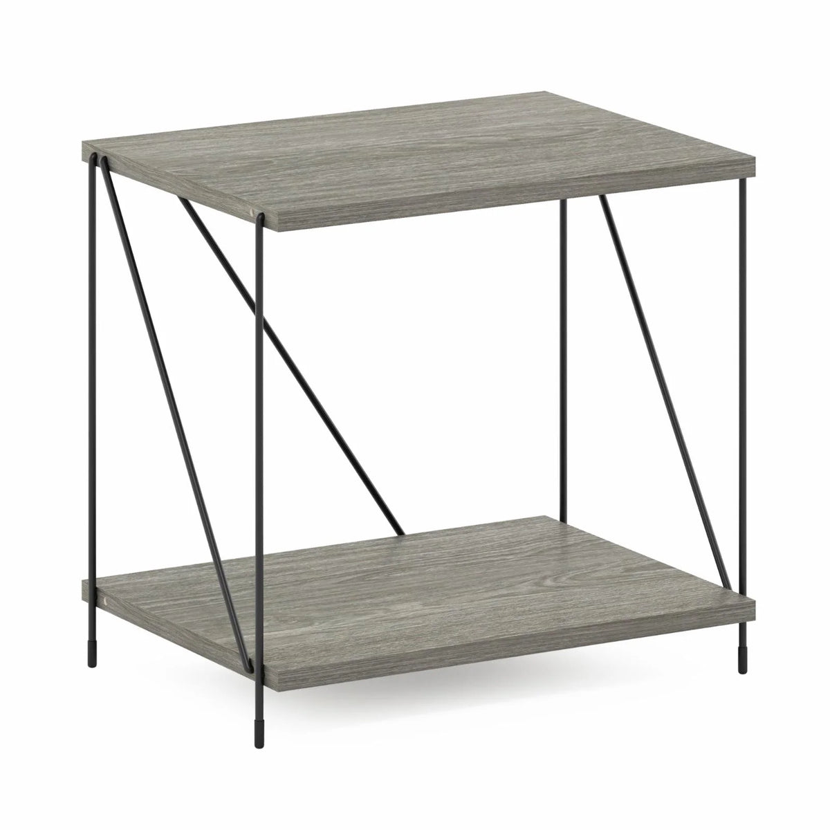 Oak Side Table with Metal Frame P447553