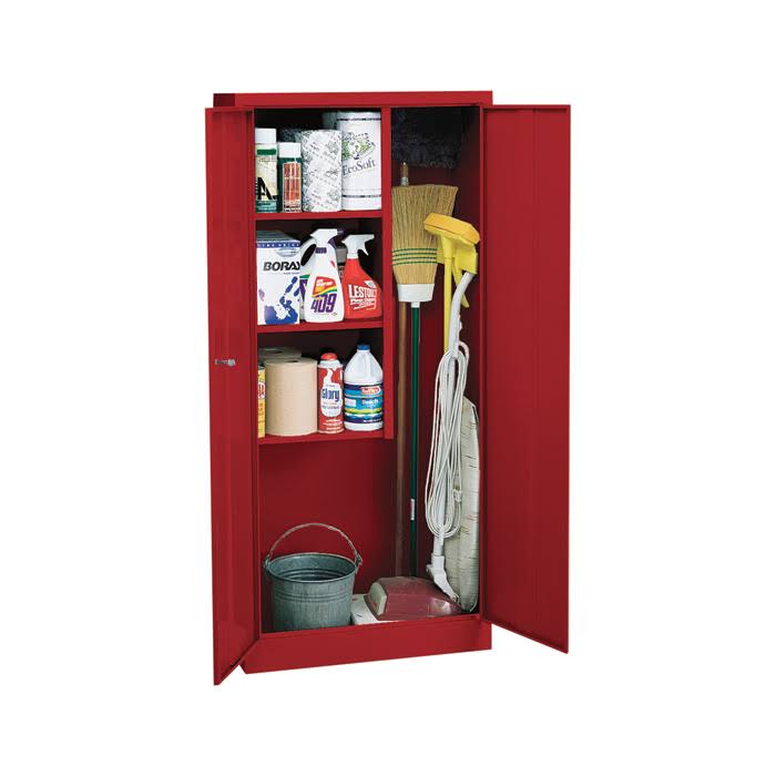 Red Steel Janitorial Cabinet B826845