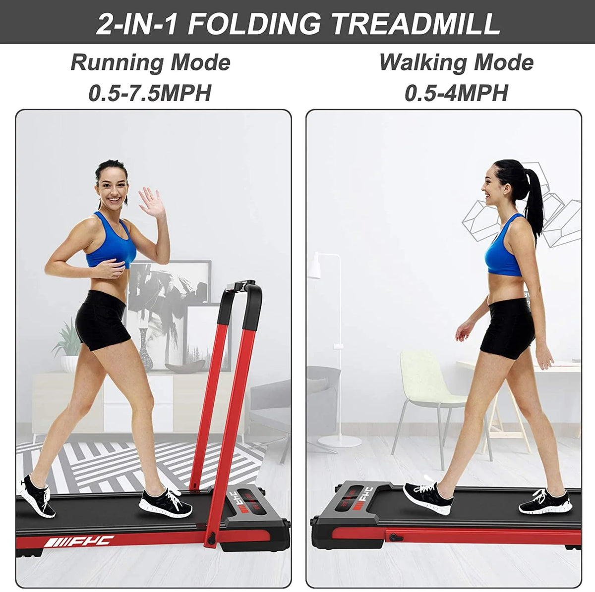 2.5HP 2 in 1 Folding Treadmill J514