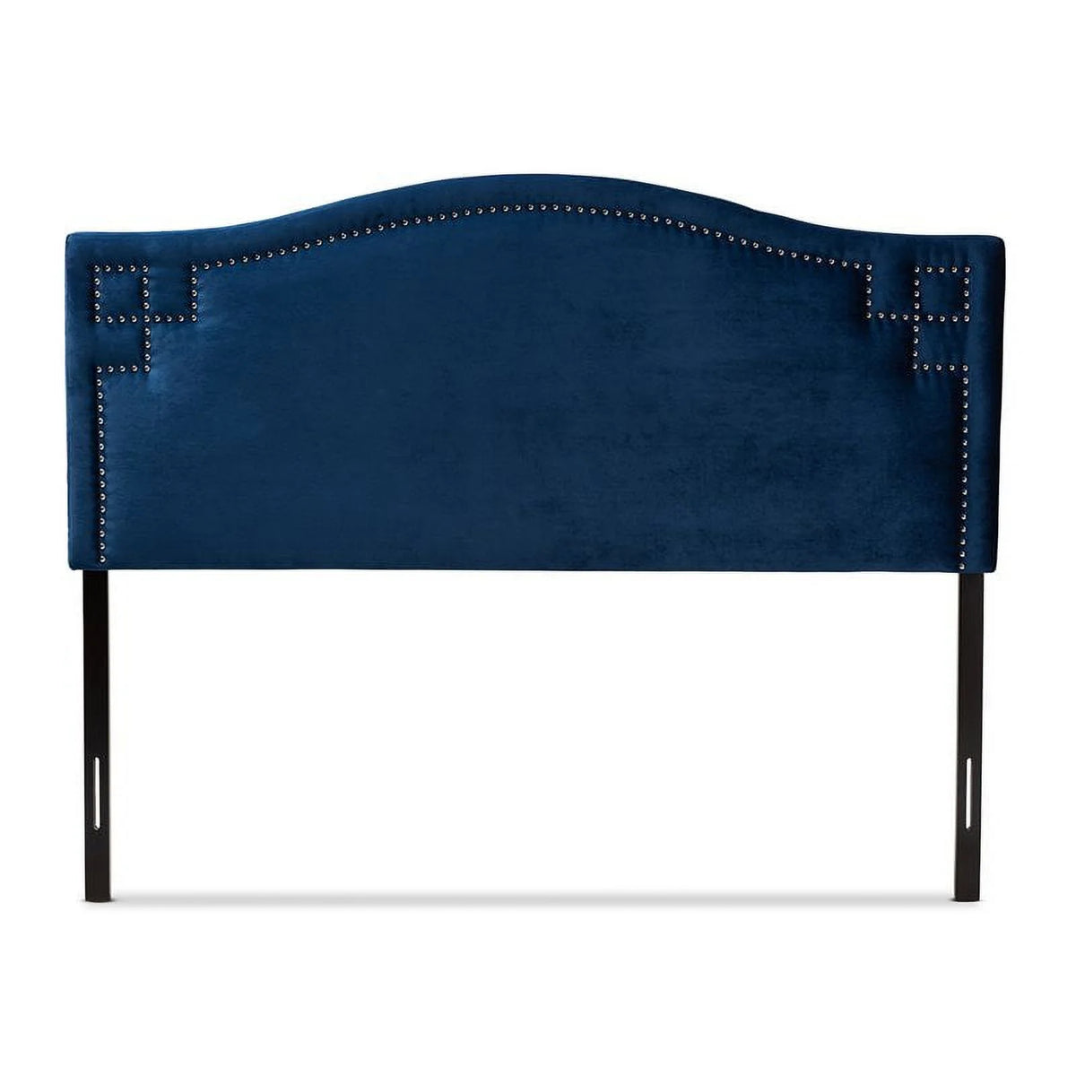 Modern Velvet and Wood Queen Headboard in Royal Blue P738585
