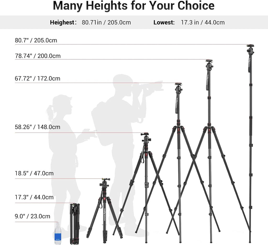 Foldable Aluminum Camera Tripod and Monopod N933581