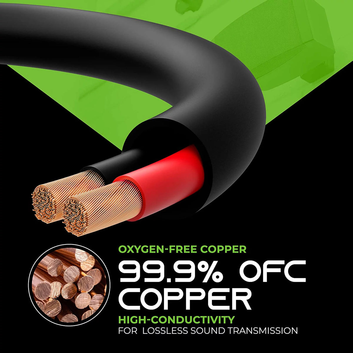 16/2 Tinned OFC 2-Conductor Speaker Cable Wire 100-ft, Black Q2282