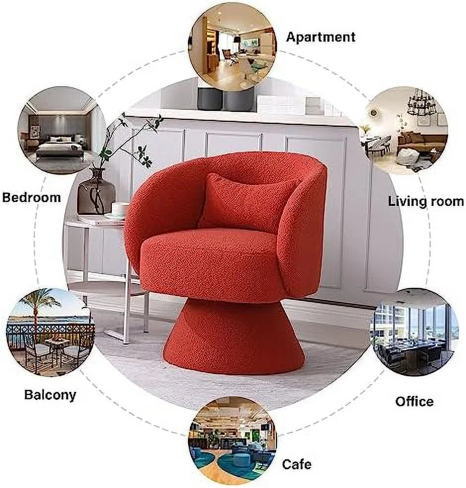 Beige Linen Swivel Barrel Chair Set of 2 W86099