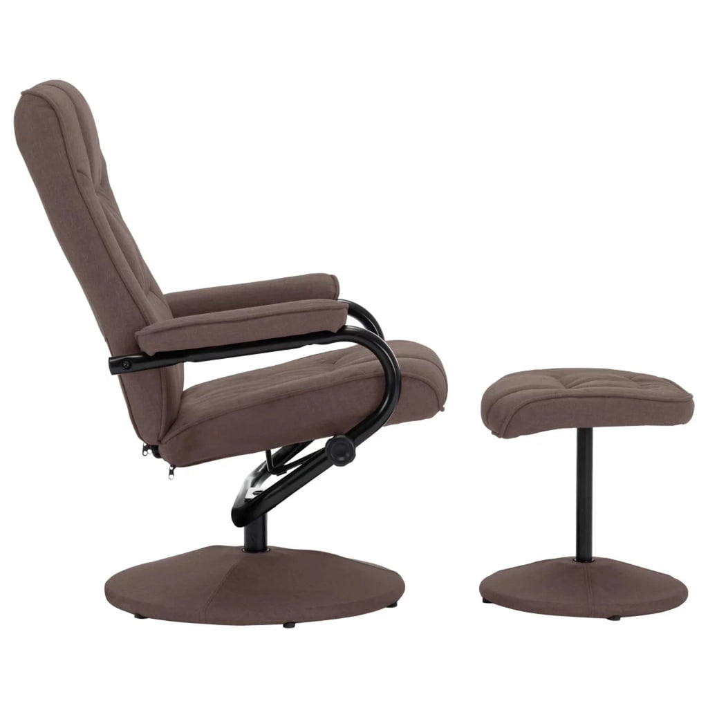 Brown Fabric Swivel Recliner with Ottoman J568045