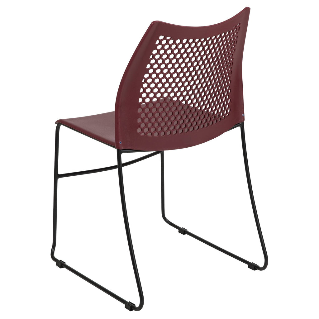 Burgundy Stack Chair with Air-Vent Back T554