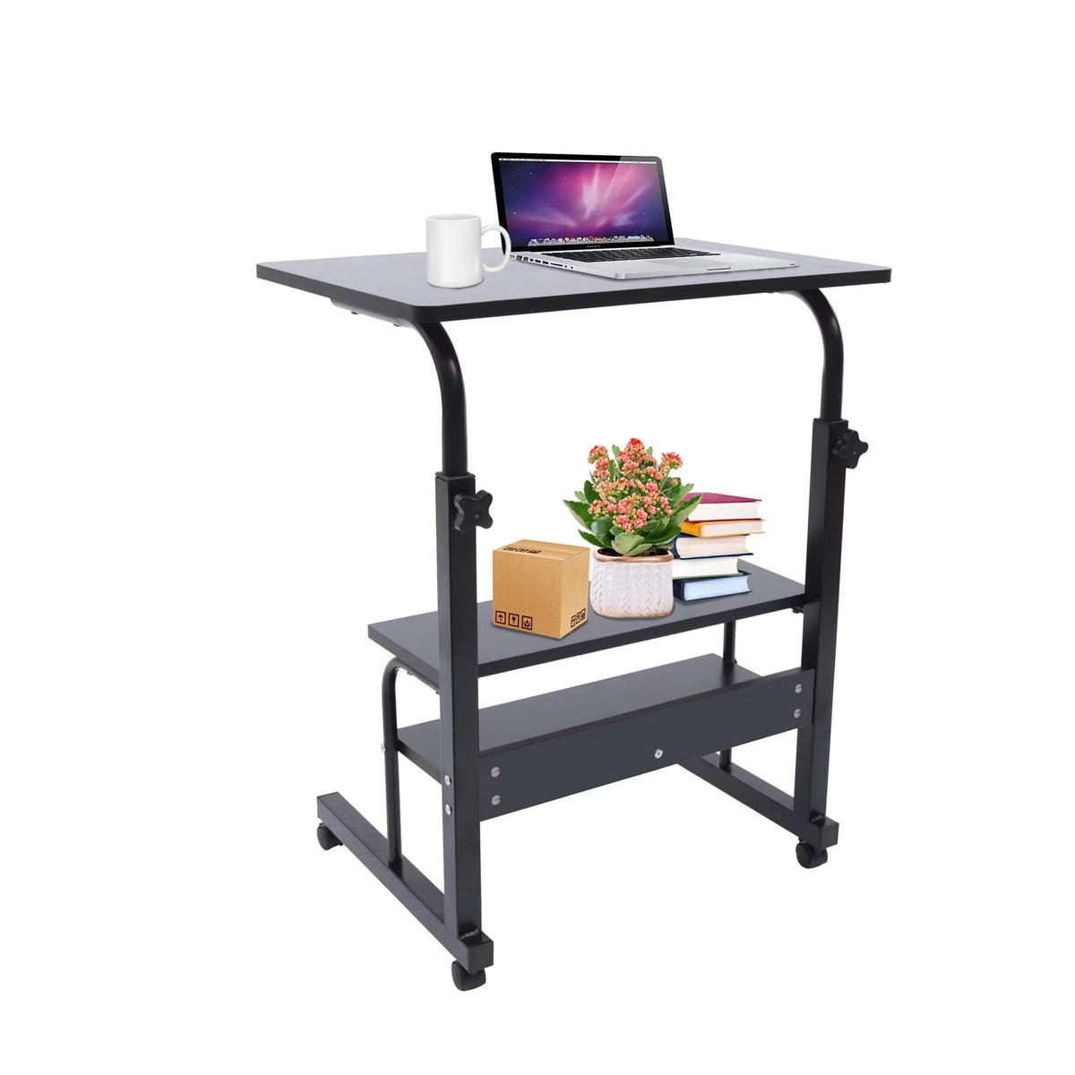 Portable Adjustable Sofa Side Bed Table with Wheels A120799