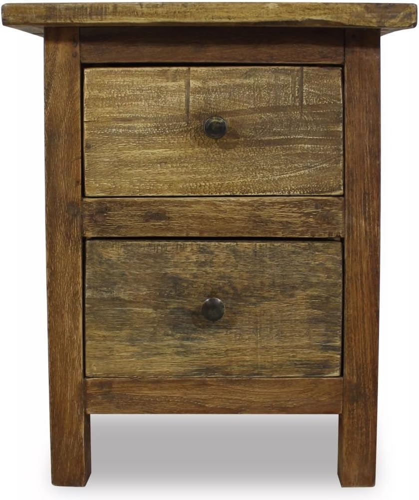 Solid Reclaimed Wood 2 Drawer Nightstand R81711