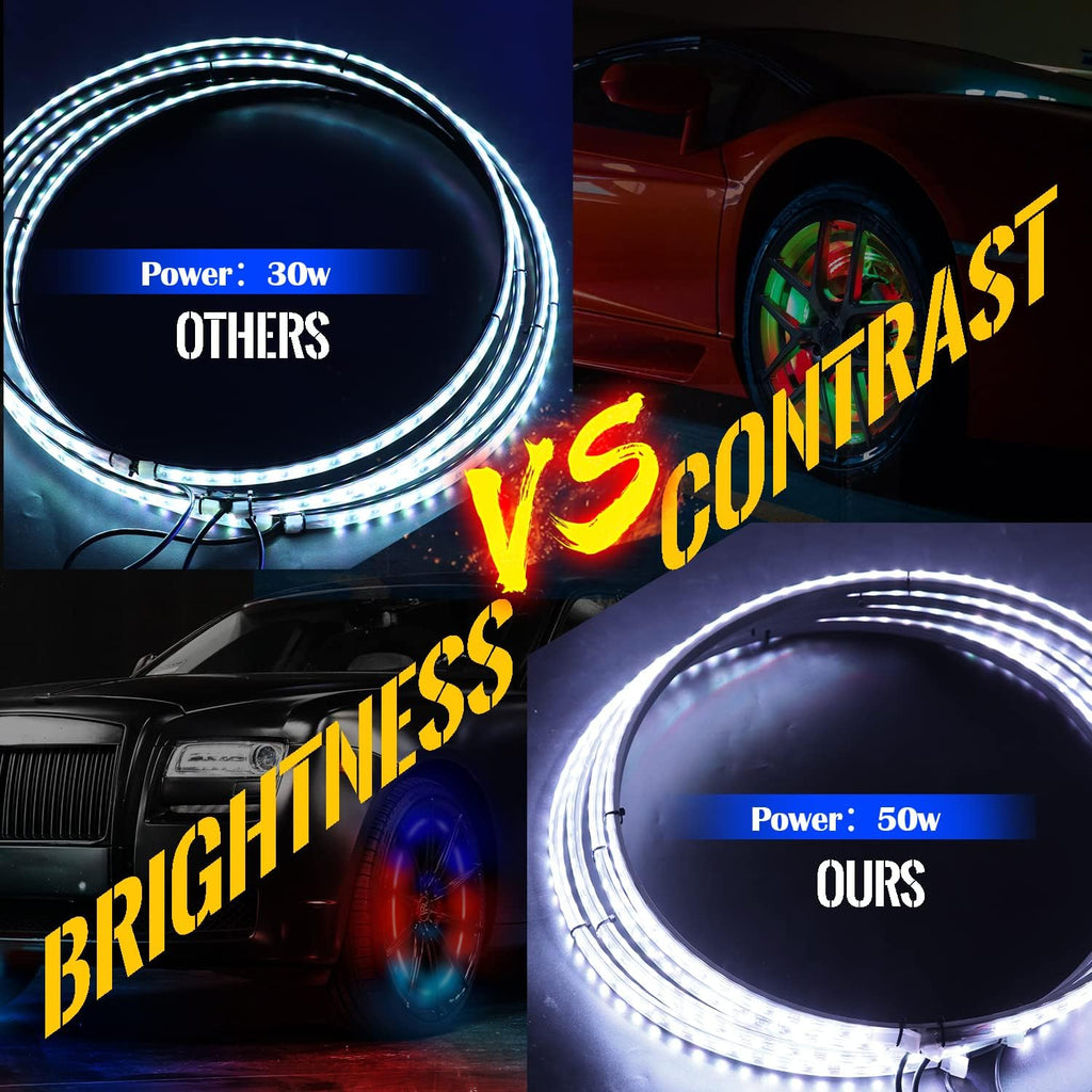 15.5 inch Single Row Wheel Ring Light Kit with Turn Signal and Braking Function 4PCS B74357