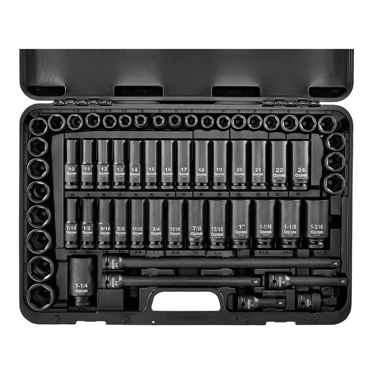 1/2 in. Drive SAE and Metric Impact Socket Set, 61-Piece E59803