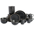 32 Piece Black Dinnerware Set T667435