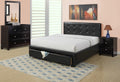 Black Queen Size Faux Leather Upholstered Bed R169