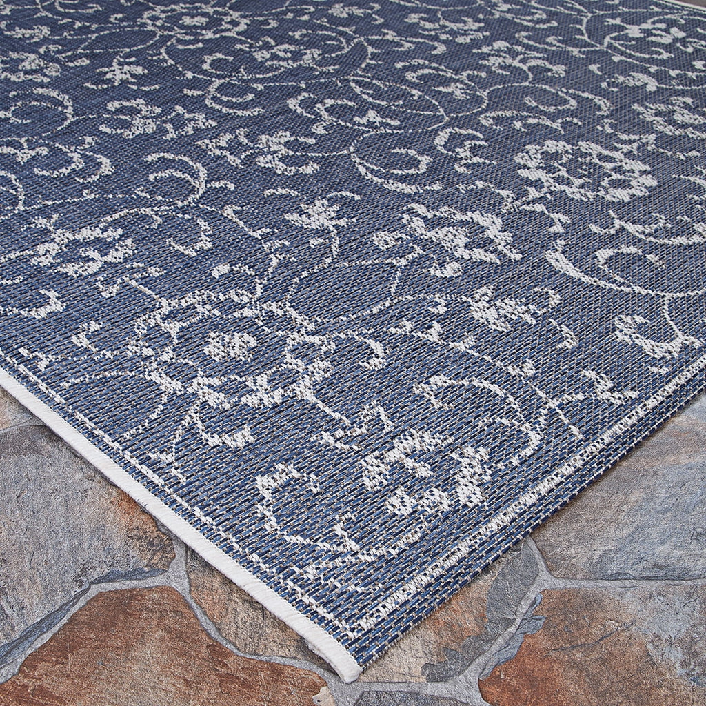 Navy-Ivory Indoor / Outdoor Area Rug E867350