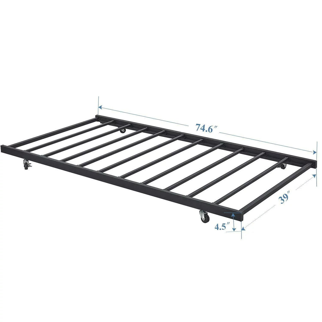 Twin Metal Daybed with Trundle and Wheels Z3083