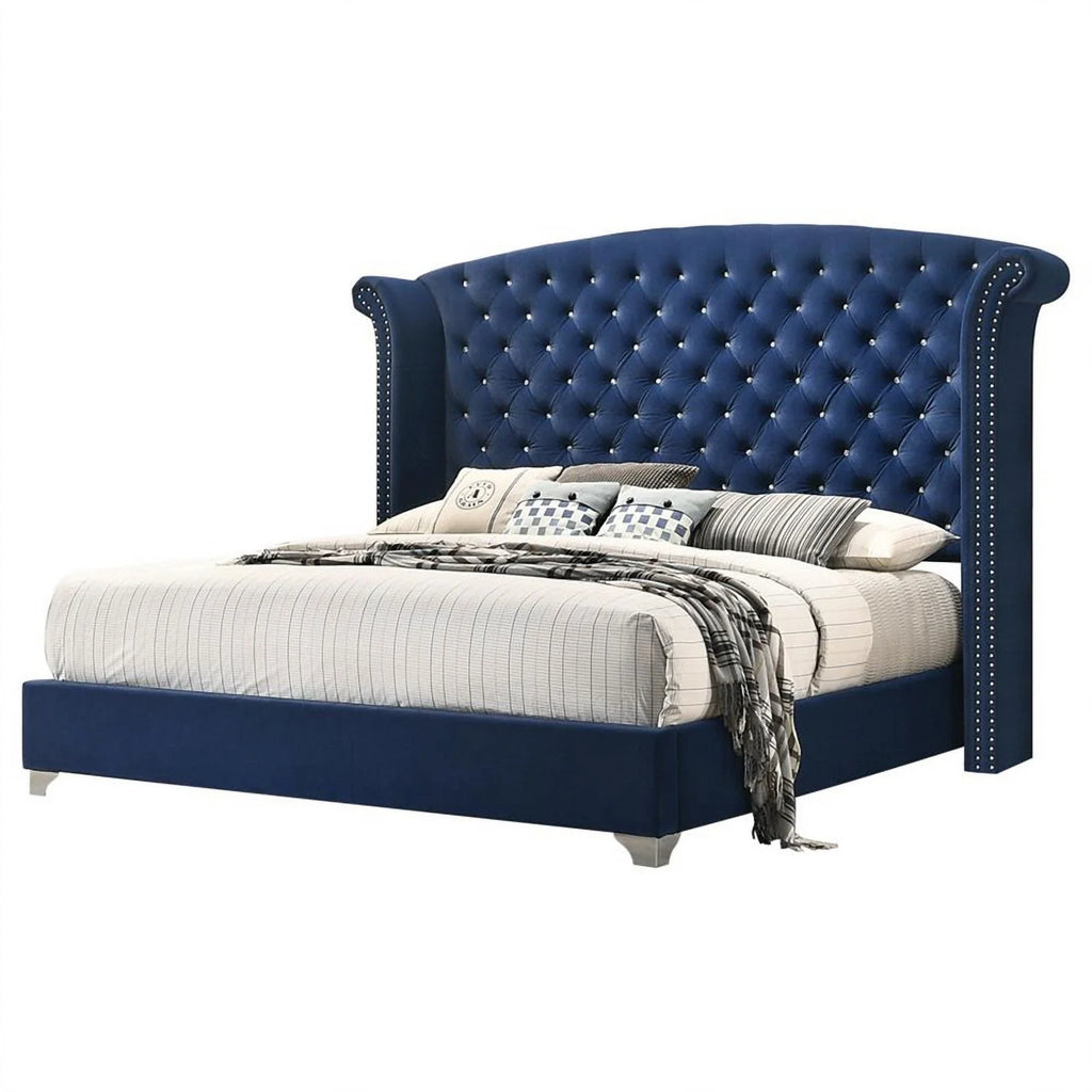 King Wingback Upholstered Bed Pacific Blue H68917
