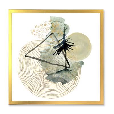Abstract Landscape Painting on Canvas Gold Picture Frame 30x22 B20937
