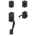 Matte Black Single Cylinder Door Handleset with Door Lever L5549