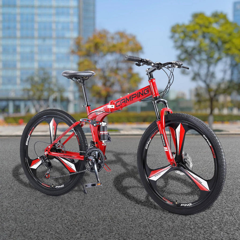 Folding Mountain Bike 21 Speed Black P5544