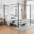 Queen Size Black Metal Canopy Platform Bed G229