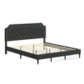 Gray California King Upholstered Platform Bed E148920