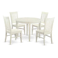 Linen White 5 Piece Kitchen Table Set with 4 Chairs B380073