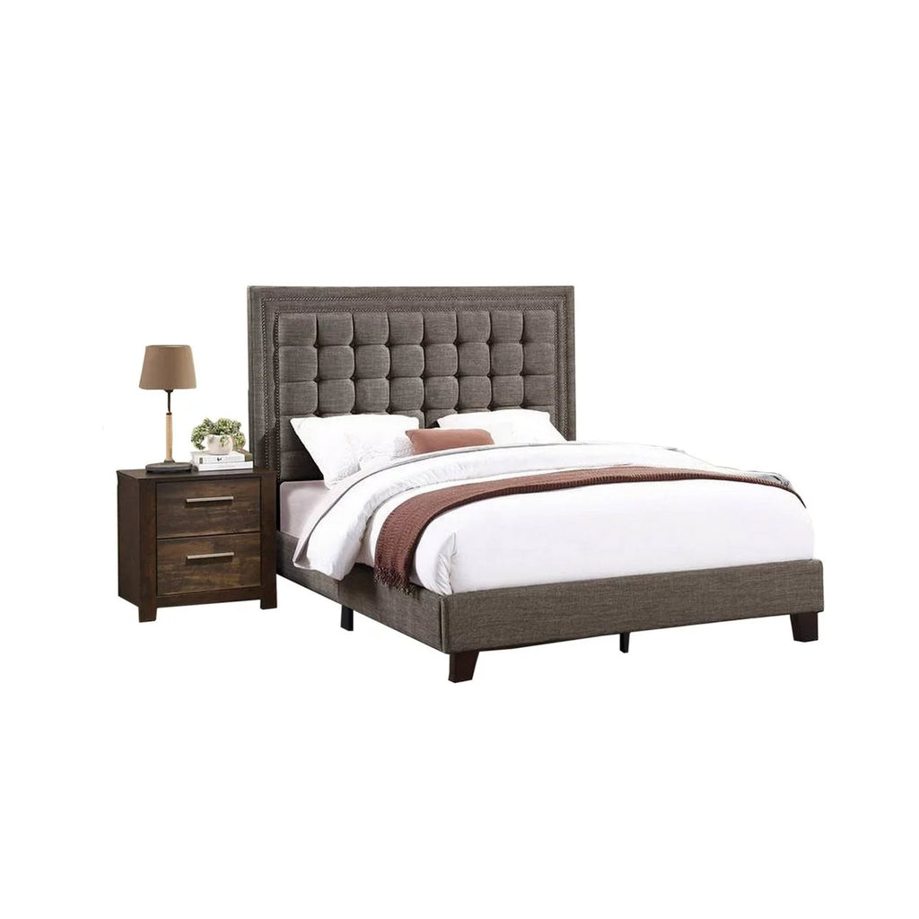 Full Size Tufted Upholstery Bed Q40060