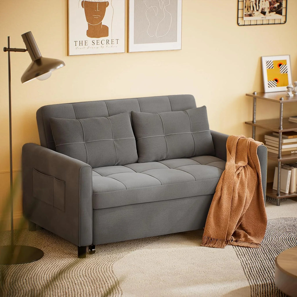 Dark Gray Convertible Sleeper Sofa Bed U6351