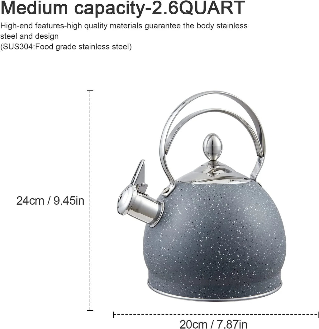 2.5 Qt Stainless Steel Whistling Tea Kettle G658