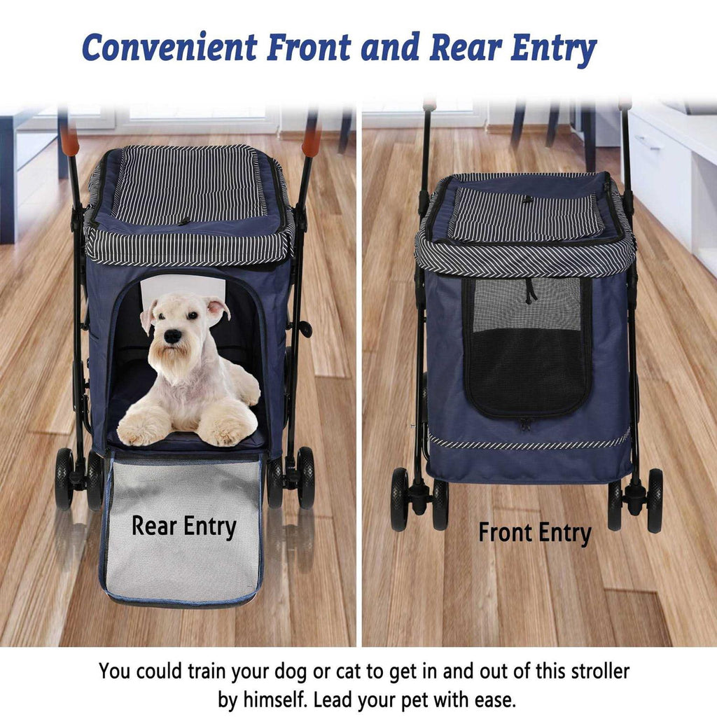 Folding Pet Stroller with Dual Entry S786
