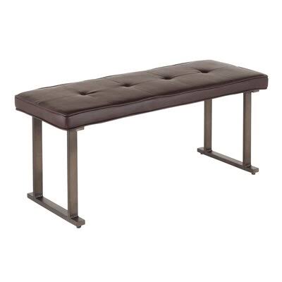 Espresso Faux Leather Upholstered Bench M651208