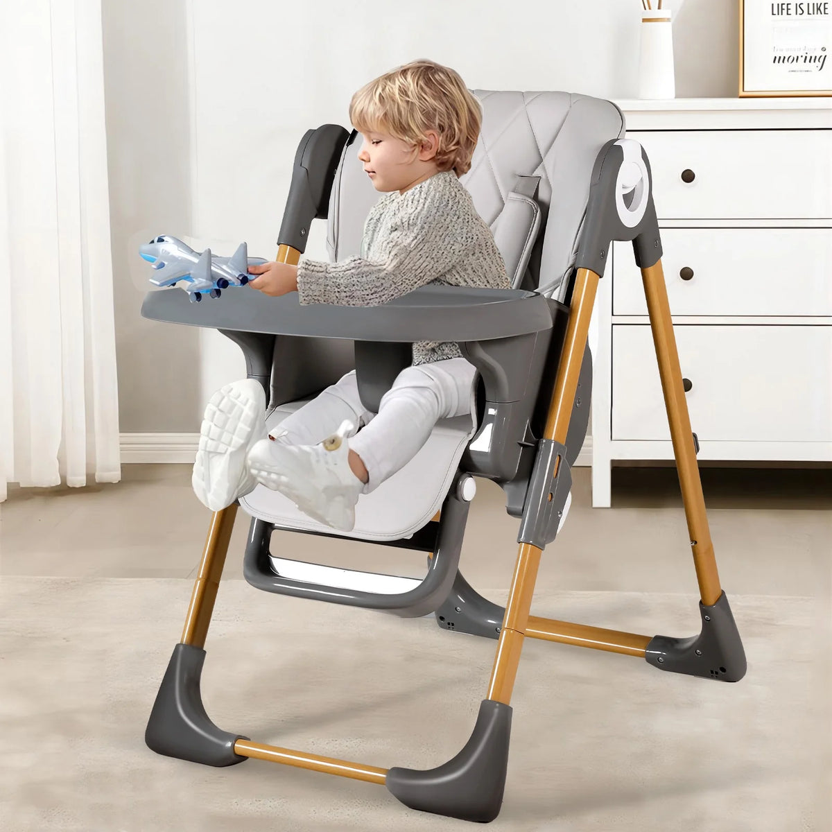 Foldable High Chair with Detachable Double Trays O717149