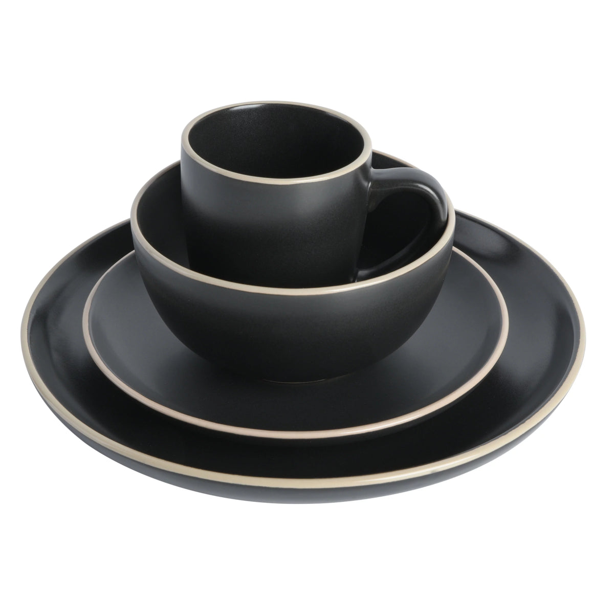 32 Piece Black Dinnerware Set T667435