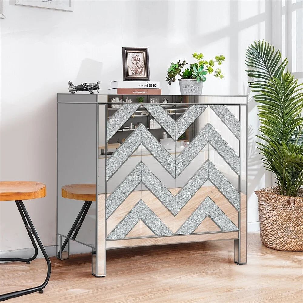 Storage Cabinet with Mirror Trim F10709