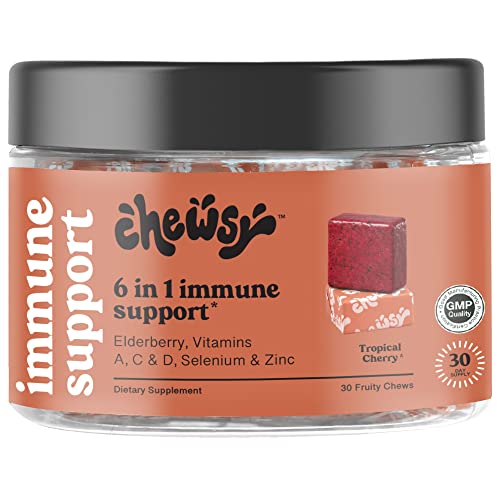 Immune Support Supplement Fruity Chews with Elderberry, Vitamin C, A & D, Zinc & Selenium V4825
