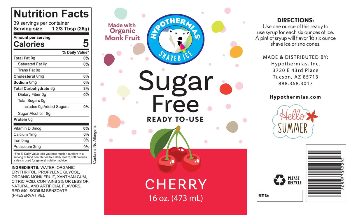 Sugar Free Snow Cone Syrups 3 Pints 16 fl. oz Each S918339